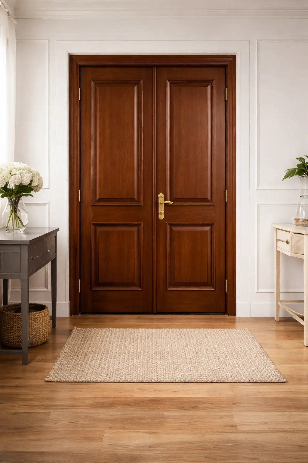 Rudos medinės durys